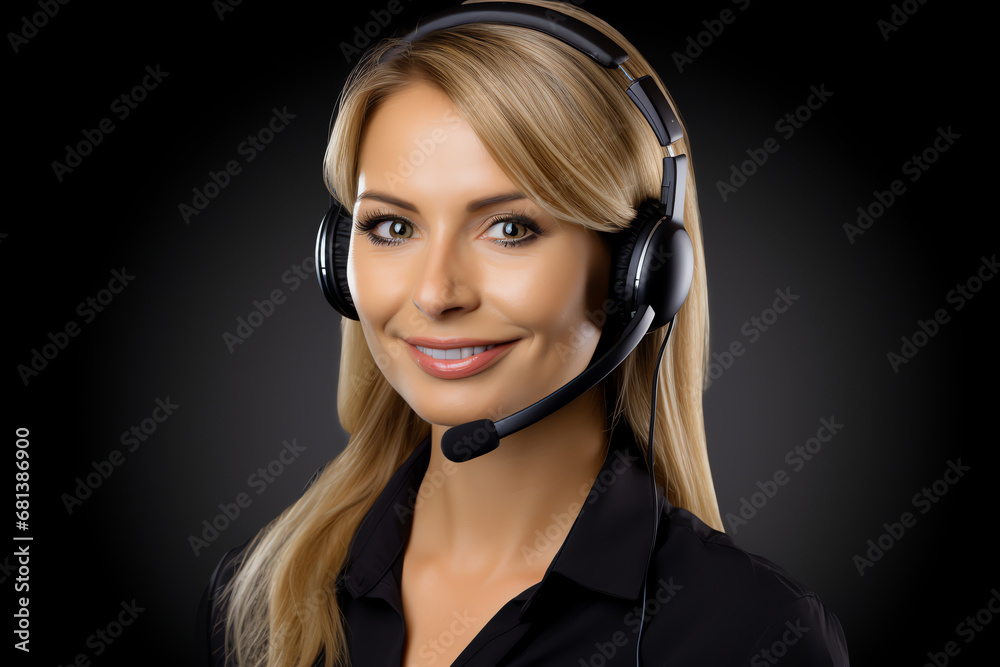 portrait of woman with headphone, AI generated portrait of woman with headphone, AI generated