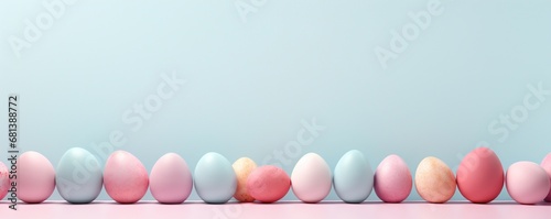 Osterhintergrund mit bunten Eiern, made by AI photo
