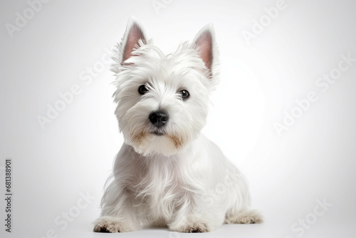 The West Highland Terrier Dog with Ample Copy Space