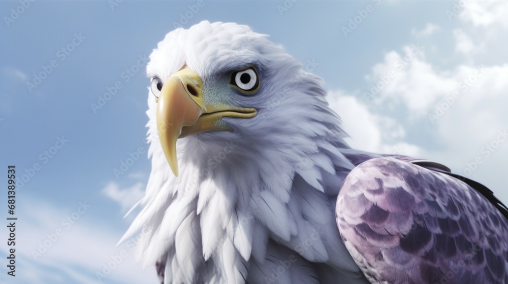 a giant white eagle with a purple head Ai Generative a giant white eagle with a purple head Ai Generative
