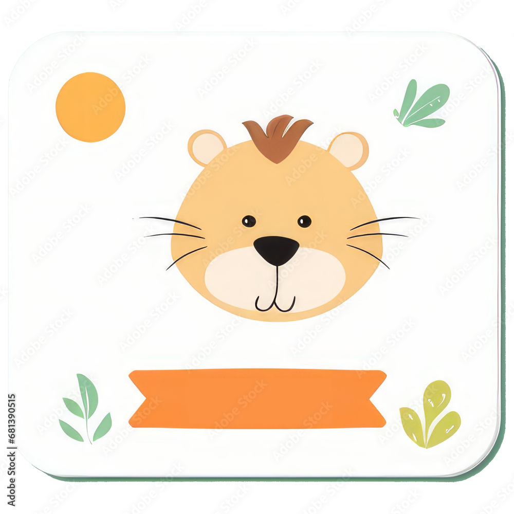 Set of cute animal cards. Vector illustration in flat cartoon style ...