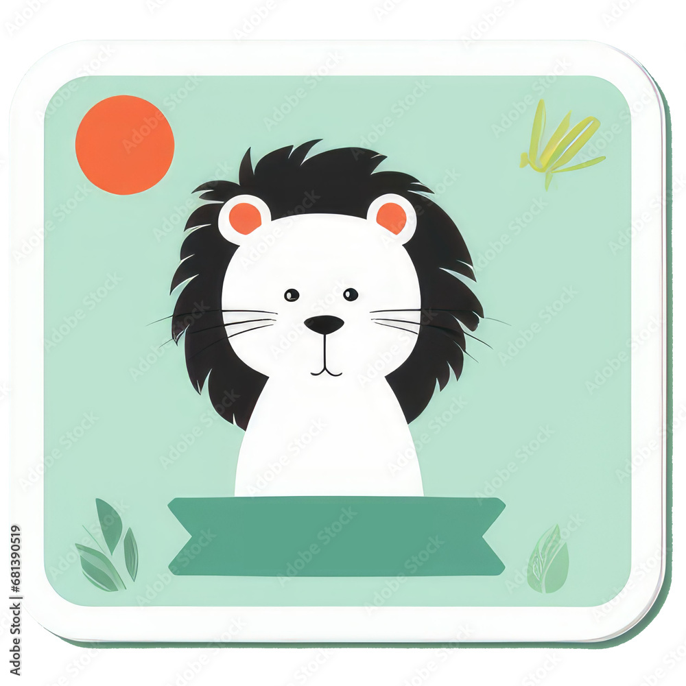 Set of cute animal cards. Vector illustration in flat cartoon style ...