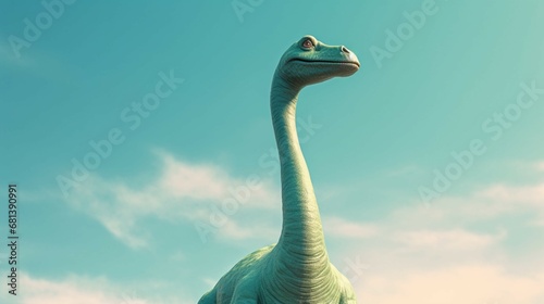 brachiosaurus dinosaur in the wild background Ai Generative