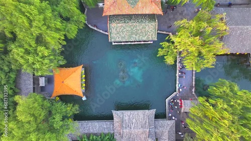 Spring water gushing，Baotu Spring in Jinan, Shandong, China photo