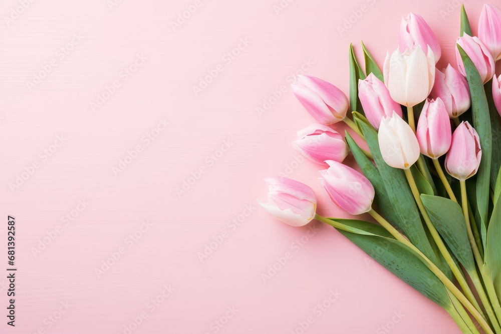Spring holiday tender cute background with pink tulips. Mother day Spring holiday tender cute background with pink tulips. Mother day