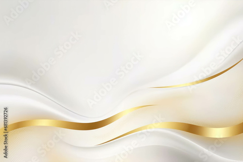 Abstract wavy background with golden lines. Vector illustration for your design
