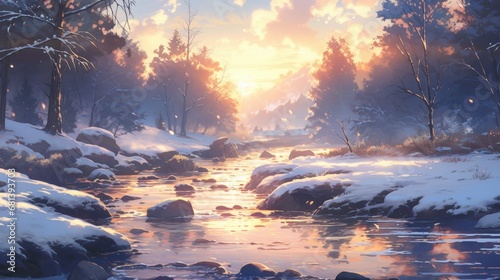 winter landscape, forest, mountains © Dmitriy