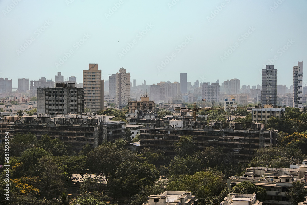 Mumbai the Financial capital of India High-rise skyscraper skyline. Famous Indian City.