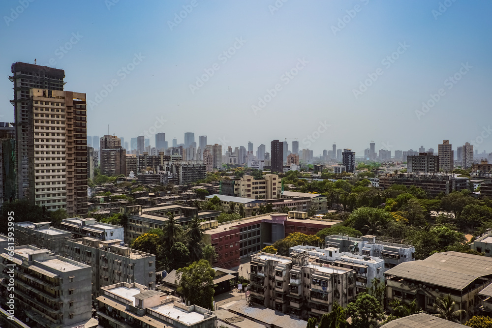 Mumbai the Financial capital of India High-rise skyscraper skyline. Famous Indian City.