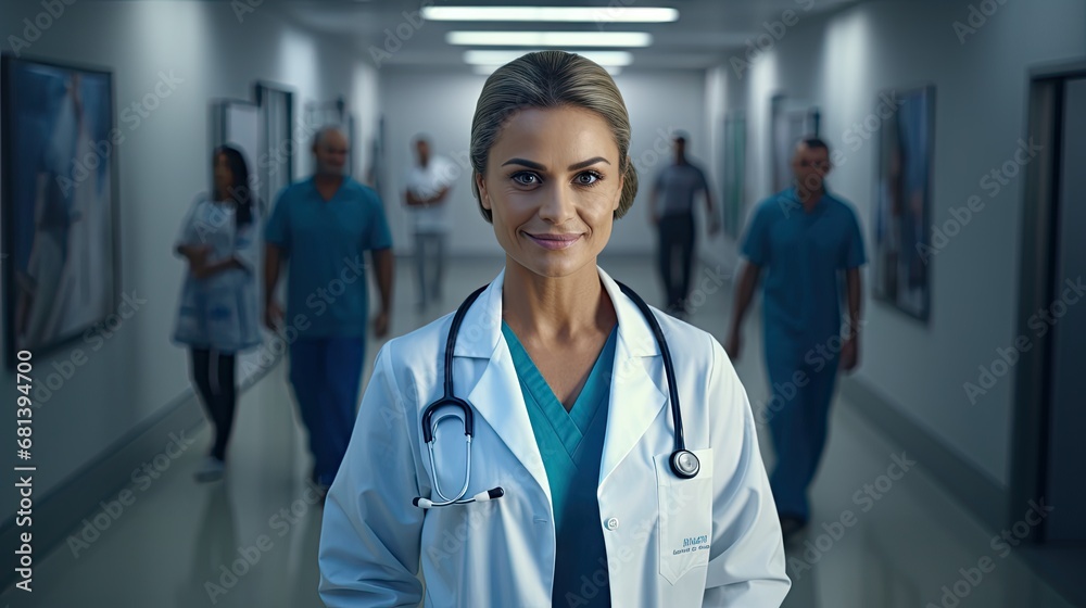 medical clinic, doctor in a coat medical clinic, doctor in a coat