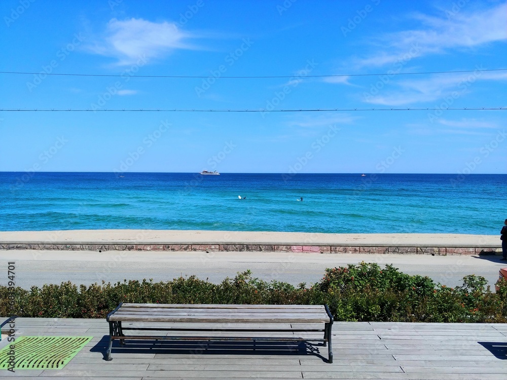 Obraz premium bench and sea beach