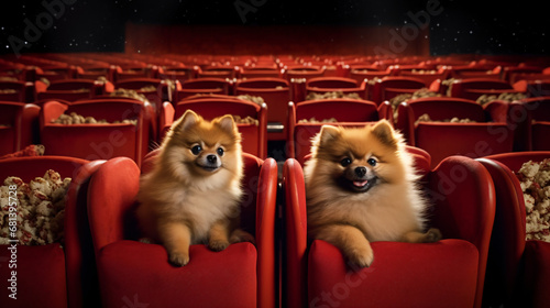 Pomeranian sitting in cinema © Annika