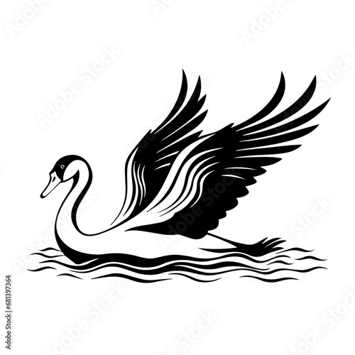 Fototapeta Naklejka Na Ścianę i Meble -  Flying Swan