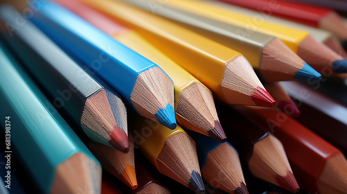 color pencils in a row HD 8K wallpaper Stock Photographic Image  photo