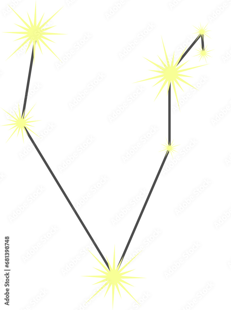 Obraz premium Astrological Sign Alphabet V