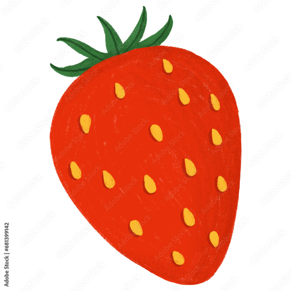 Obraz premium Strawberry hand drawn clipart