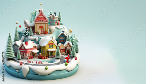 Christmas-Themed House with Melting Ice: A Winter Wonderland Scene