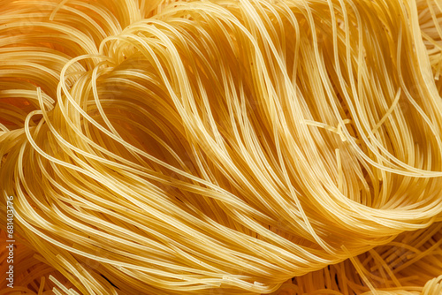 Italian pasta vermicelli close-up. Food background.