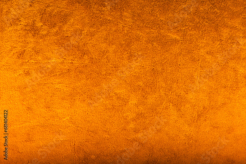 Orange Abstract Background. Painted Orange Color Stucco Wall Texture With Copy Space.