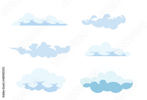 set of clouds different styles
