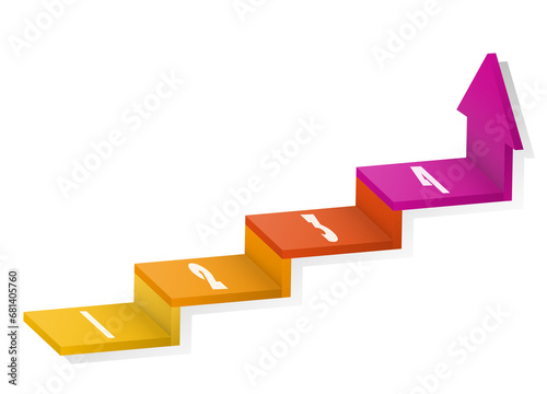 3d stair infographic elements design with 4 options, Steps or processes and marketing can be used for presentation.