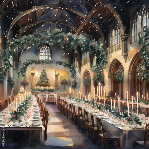 interior of the cathedral during chrismas 