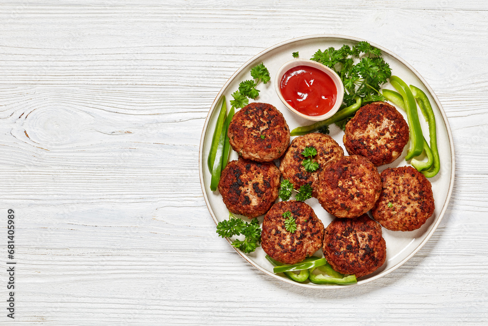 german frikadellen of ground meat on a plate german frikadellen of ground meat on a plate