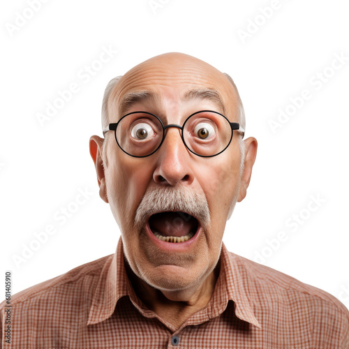 Portrait of a old man screaming with glasses © PNG River Gfx