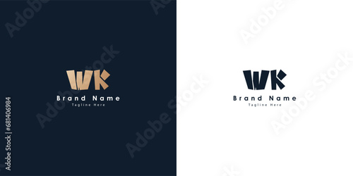 WK Letters vector logo design