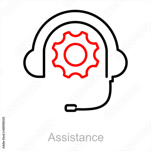 Assistance and help icon concept