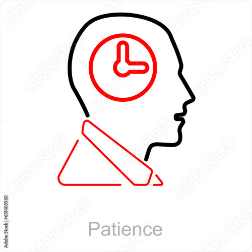 Patience and idea icon concept