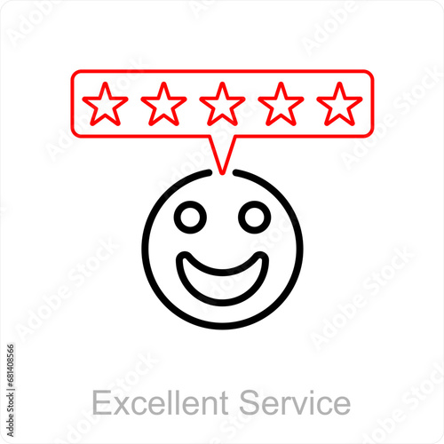 Excellent service and service icon concept