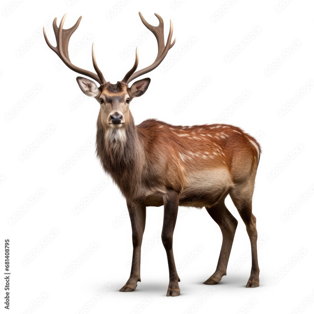 A Deer full shape realistic photo on white background A Deer full shape realistic photo on white background