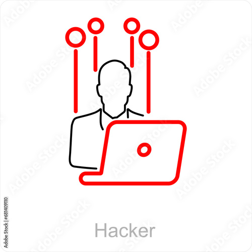 Hacker and spy icon concept