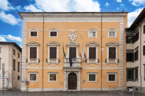 Pisa, Italy, 13 november 2023 - Palazzo (Palace) del Consiglio dei Dodici on the Piazza dei Cavalieri (Cavalieri square) in Pisa photo