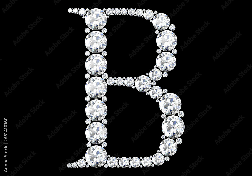 Diamond letters with gemstones (high resolution 3D image) Diamond letters with gemstones (high resolution 3D image)