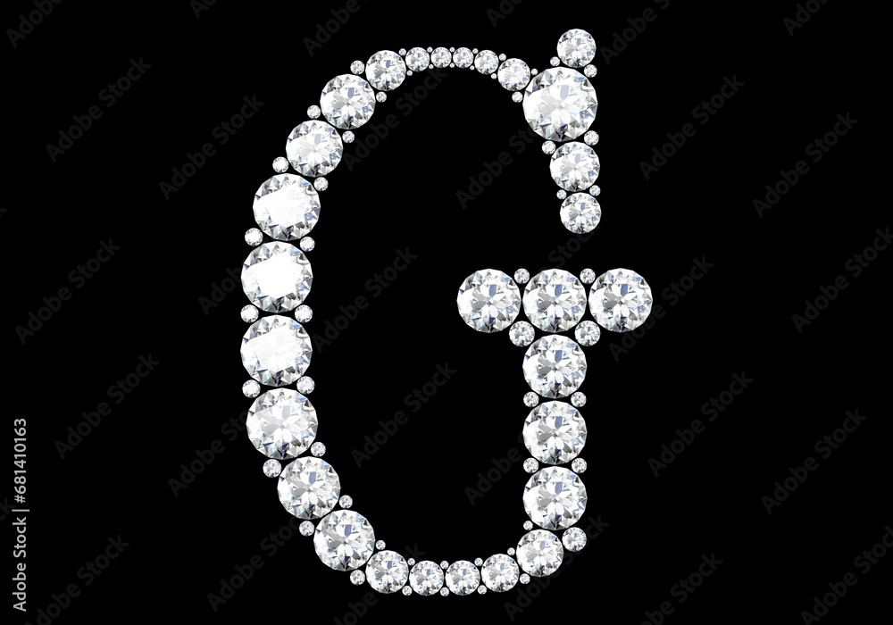 Diamond letters with gemstones (high resolution 3D image)