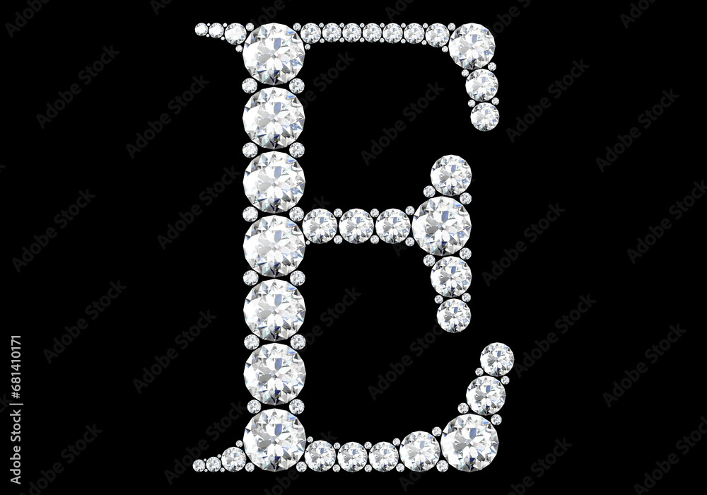 Diamond letters with gemstones (high resolution 3D image) Diamond letters with gemstones (high resolution 3D image)