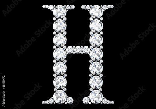 Diamond letters with gemstones (high resolution 3D image)