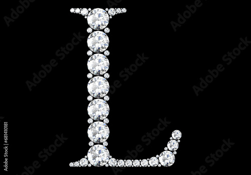 Diamond letters with gemstones (high resolution 3D image)