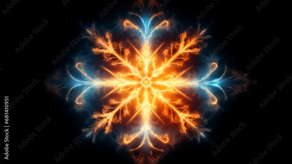 Snowflake made of fire
