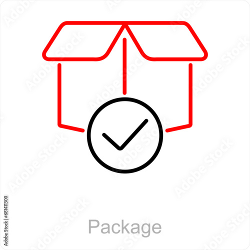 Package and parcel icon concept