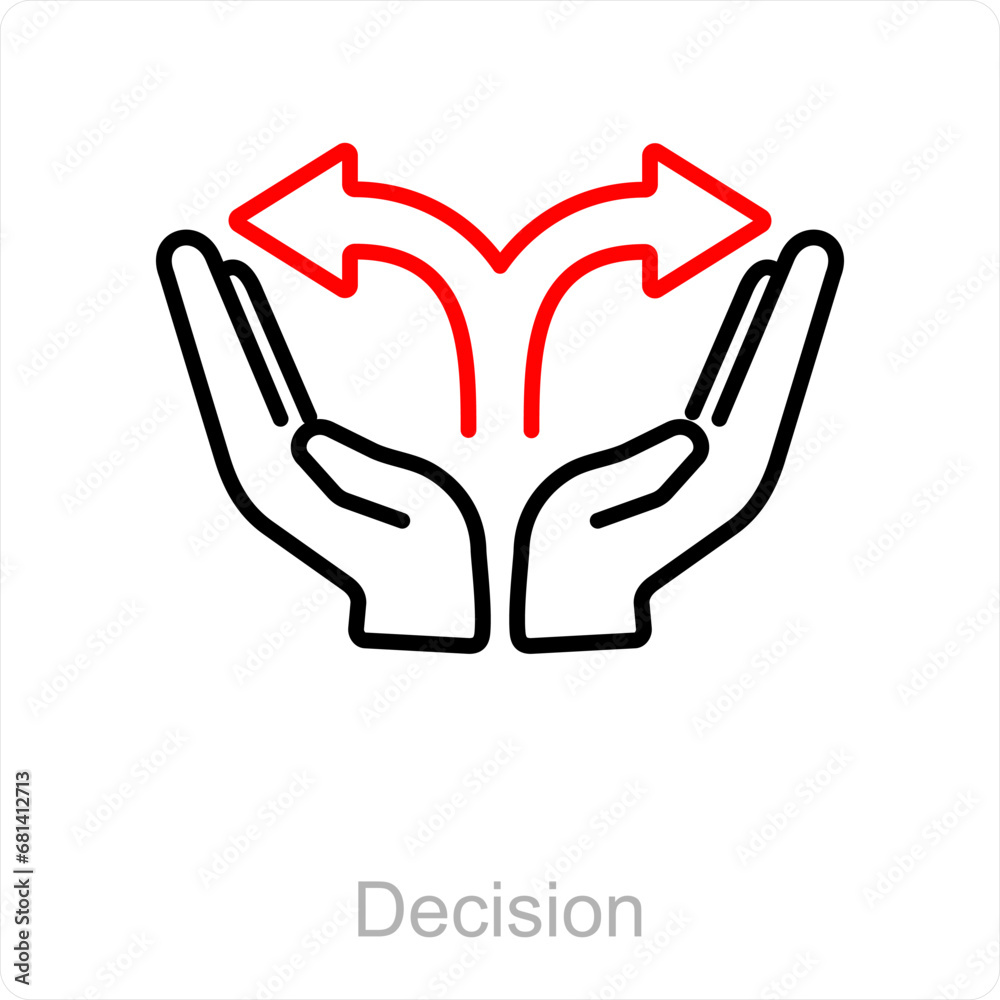 Fototapeta premium Decision and way icon concept