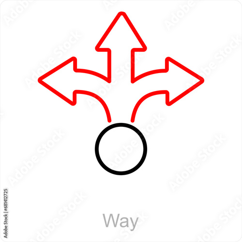 Way and way icon concept