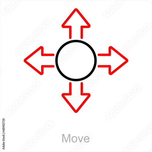 Move and way icon concept