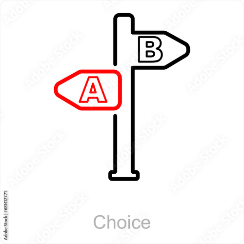 Choice and way icon concept