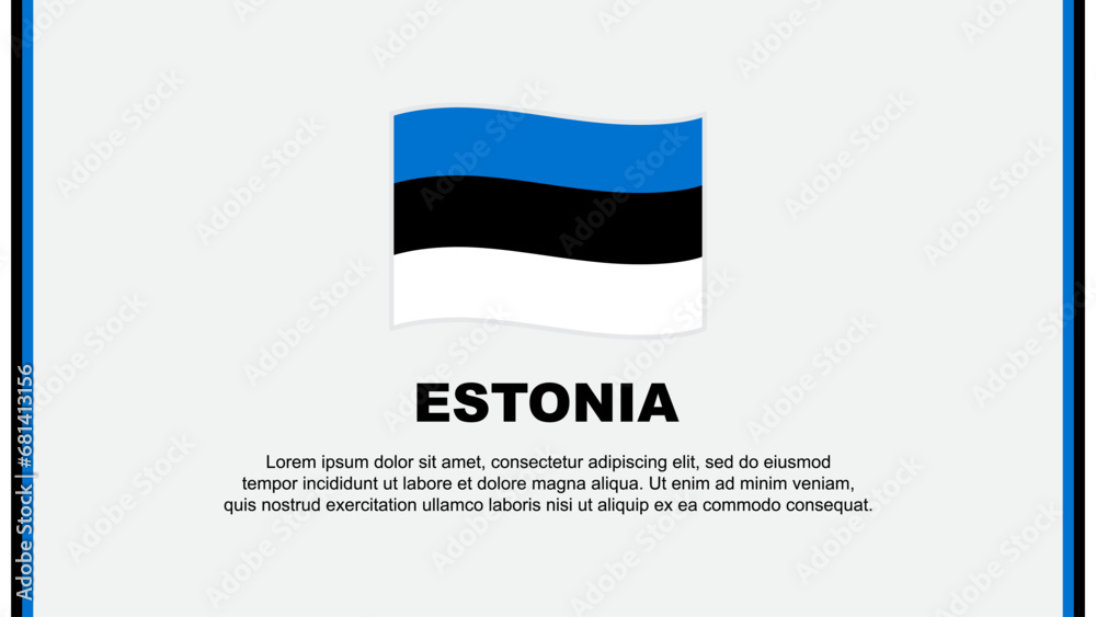 Estonia Flag Abstract Background Design Template. Estonia Independence Day Banner Social Media Vector Illustration. Estonia Cartoon
