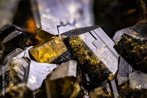 epidote crystals macro detail close-up rough raw unpolished semi-precious gemstone