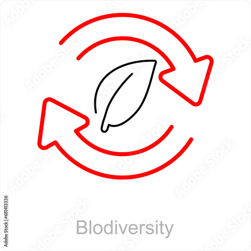 Blodiversity and forest icon concept