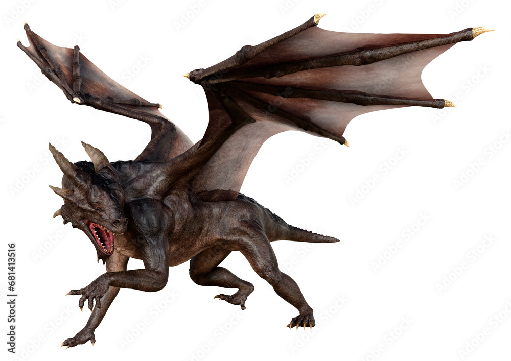 3D Rendering Fairy Tale Dragon on White 3D Rendering Fairy Tale Dragon on White